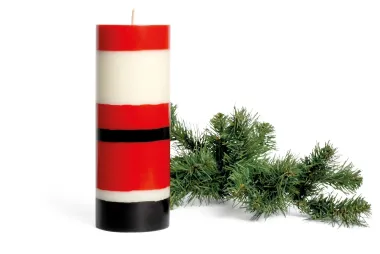 Stumpenkerze Weihnachtsmann